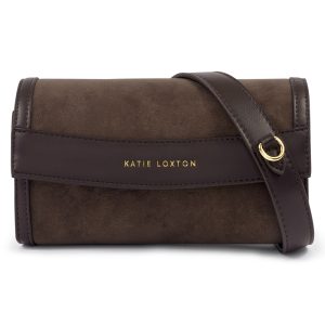 Katie Loxton Glasses And Cardholder Case With Strap Chocolate Suedette / Chocolate
