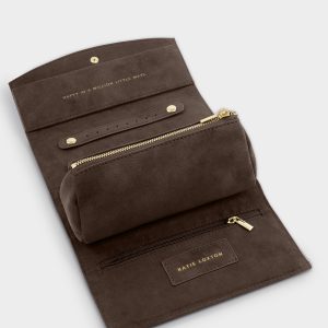 Katie Loxton Jewellery And Accessories Organiser Happy In A Million Little Ways Chocolate Suedette