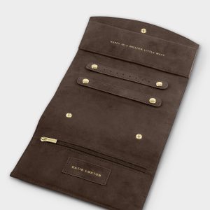 Katie Loxton Jewellery And Accessories Organiser Happy In A Million Little Ways Chocolate Suedette