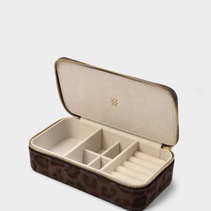 Katie Loxton Classic Jewellery Box Chocolate Leopard