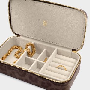 Katie Loxton Classic Jewellery Box Chocolate Leopard