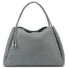 Katie Loxton Nova Hand Woven Large Shoulder Bag Fossil Grey Suedette