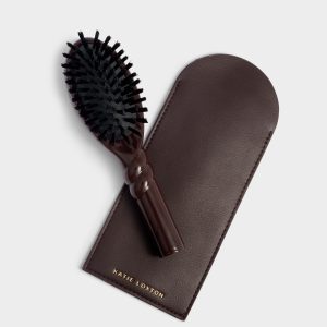 Katie Loxton Hairbrush & Case Set Chocolate / Bitter Chocolate