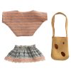 Maileg Clothes and cheese bag, Little sister mouse