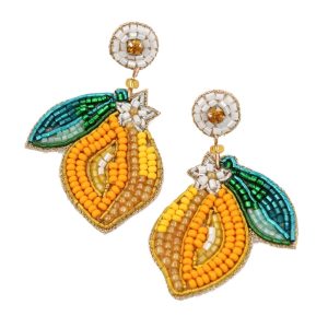 My Doris Lemon Beaded Earrings