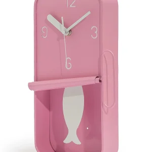 Pink Metal Sardine Tin Pendulum Wall Clock