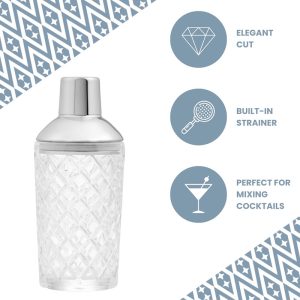Alternative view of Uberstar Silver Glass Cocktail Shaker - 20oz / 600ml