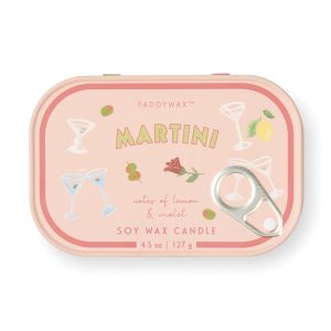 Paddywax Bistro Martini Printed Tin Candle - Lemon & Violet