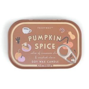 Paddywax Bistro Pumpkin Printed Tin Candle - Pumpkin Spice