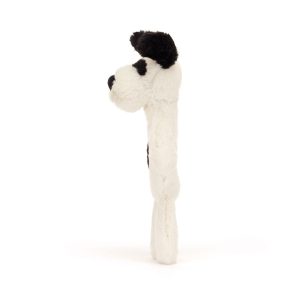 Jellycat Rufferty Black & Cream Puppy Ring Rattle side