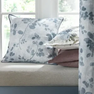 Laura Ashley Cushion Millhayes Leaf in Smokey Blue lifestyle