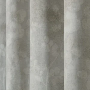 Laura Ashley Millhayes Natural Leaf Eyelet Blackout Curtains - Last Chance close up