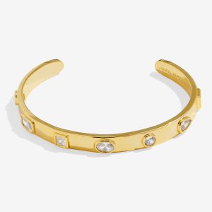 Joma Jewellery Bracelet Bar Cz Bangle Gold Plated Bangle