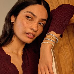 Joma Jewellery Bracelet Bar Hammered Bangle Set Silver & Gold Plated Set Of 2 Bangles