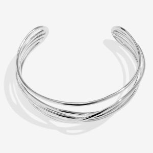 Alternative view of Joma Jewellery Bracelet Bar Wavy Bangle Silver Plated Bangle