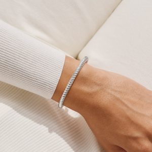Alternative view of Joma Jewellery Bracelet Bar Silver Cable Silver Plated Bangle