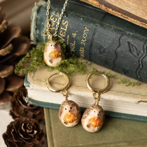 Bill Skinner - Hedgehog & Pumpkin Huggie Earrings