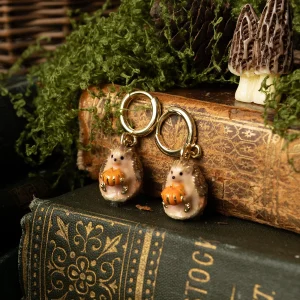 Bill Skinner - Hedgehog & Pumpkin Huggie Earrings