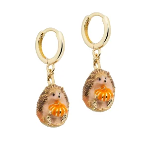 Bill Skinner - Hedgehog & Pumpkin Huggie Earrings