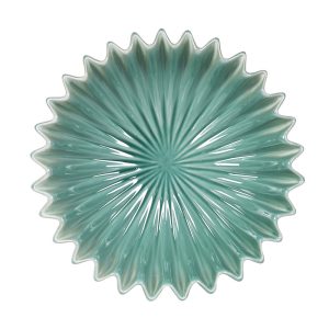 Chalk Green Waved Fluted Bowl
