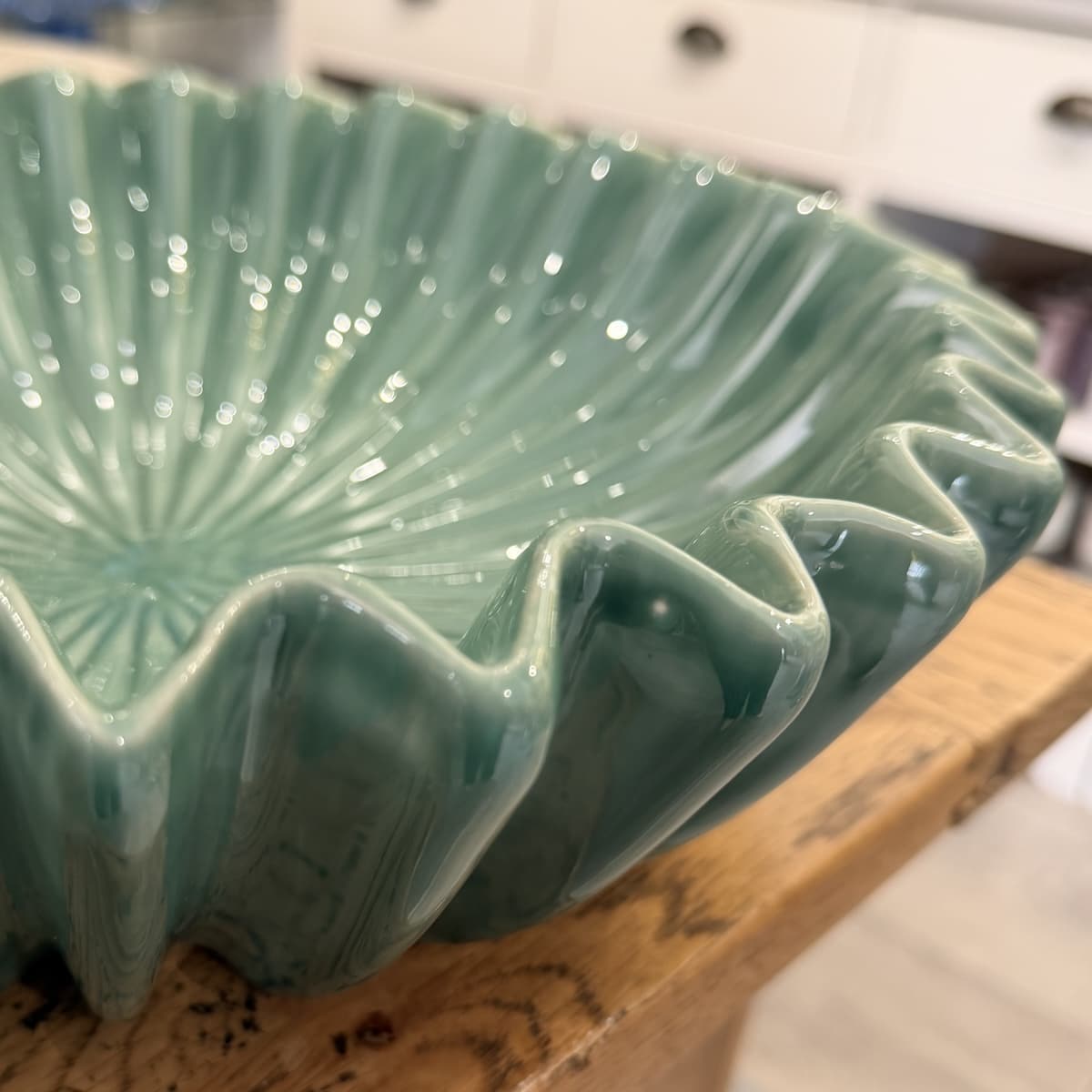 Green Waved Fluted Bowl - Image 4