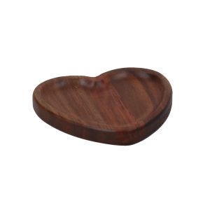 Gisela Graham Wood Dish 14cm - Acacia Heart