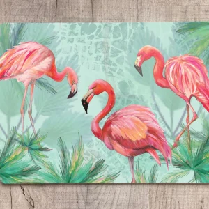 Glass Workstop Saver with Beautiful Flamingo Design
