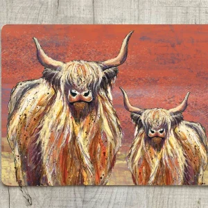 Glass Workstop Saver with Beautiful Highland Cow Design