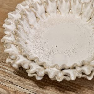 Handmade White Ceramic Petal Bowl