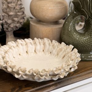 Handmade White Ceramic Petal Bowl lifestyle