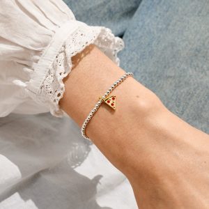 Joma Jewellery A Little Vibes Pizza Lovers' Club Silver & Gold Plated Bracelet