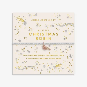 Joma Jewellery Christmas A Little Christmas Robin Silver & Rose Gold Plated Bracelet