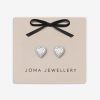 Joma Jewellery Classic Collection Cz Heart Silver Plated Stud Earrings