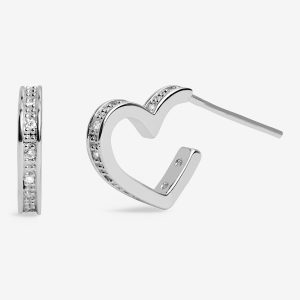 Joma Jewellery Classic Collection Heart Silver Plated Hoop Earrings