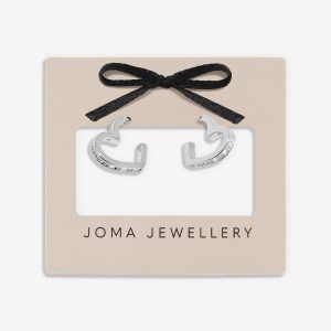 Joma Jewellery Classic Collection Heart Silver Plated Hoop Earrings