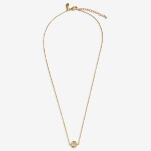 Joma Jewellery Classic Collection Solitaire Cz Gold Plated Necklace