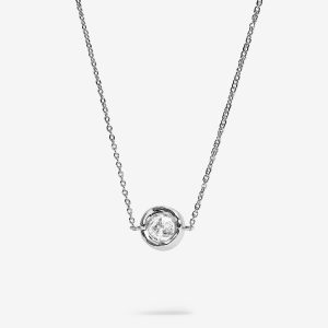 Joma Jewellery Classic Collection Solitaire Cz Silver Plated Necklace