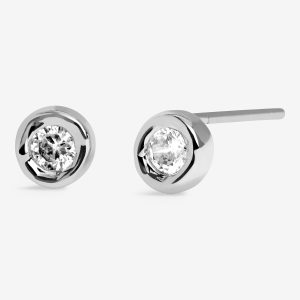 Joma Jewellery Classic Collection Solitaire Cz Silver Plated Stud Earrings