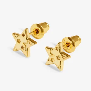Joma Jewellery Earring Bauble Merry Christmas Gold Plated Stud Earrings