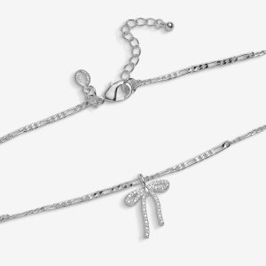 Joma Jewellery Loved By You Bow Silver Plated Necklace