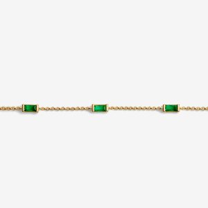 Joma Jewellery Loved By You Green Cz Gold Plated Bracelet