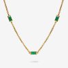 Joma Jewellery Loved By You Green Cz Gold Plated Necklace