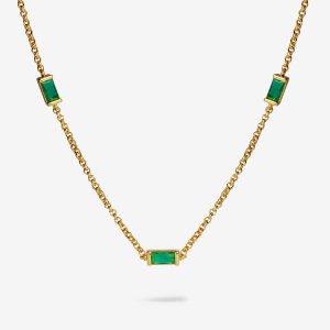 Joma Jewellery Loved By You Green Cz Gold Plated Necklace