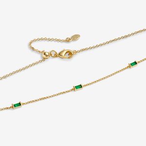 Joma Jewellery Loved By You Green Cz Gold Plated Necklace