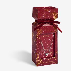 Joma Jewellery Necklace Christmas Cracker Merry Christmas Silver Plated