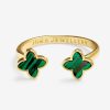 Joma Jewellery Signature Clover Collection Green Clover Gold Plated Ring