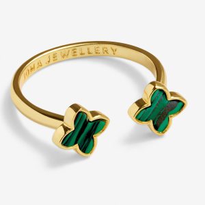 Alternative view of Joma Jewellery Signature Clover Collection Green Clover Gold Plated Ring