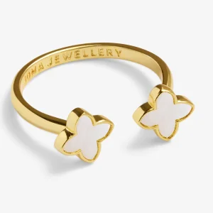 Joma Jewellery Signature Clover Collection White Clover Gold Plated Ring