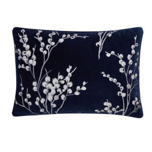 Laura Ashley Pussy Willow Embroidered Midnight Feather Filled 35x50cm Cushion