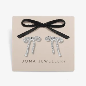 Loved By You Bow Stud Earrings In Silver Plating
